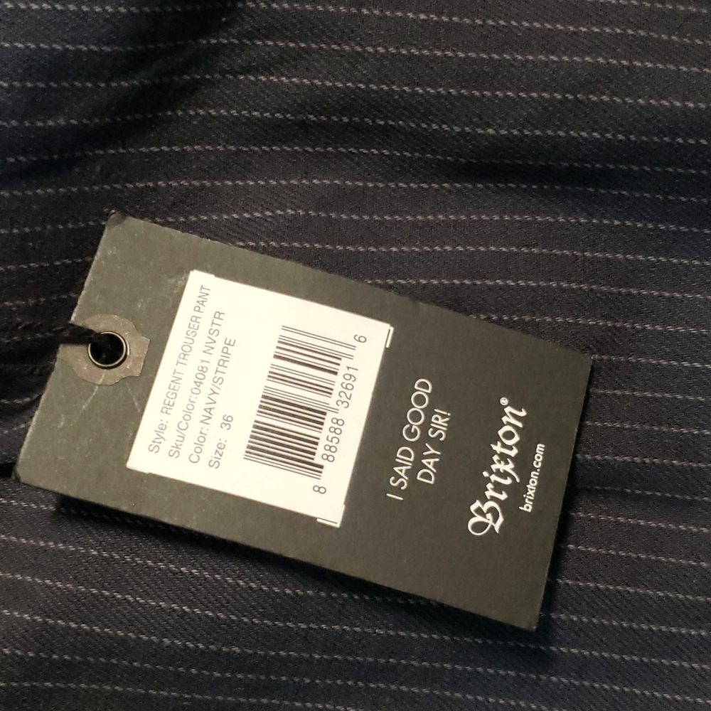 Brixton Refent Trouser Pant Size 36 Navy/Stripe